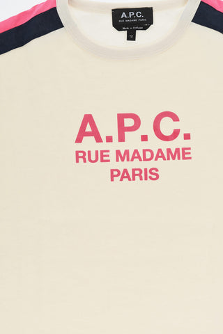 Cotton Crew-neck T-shirt with Contrast Side Bands
