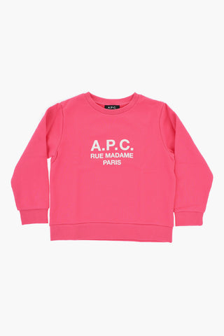 Cotton Crewneck Sweatshirt with Embossed Logo