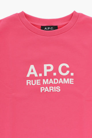 Cotton Crewneck Sweatshirt with Embossed Logo