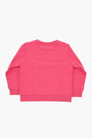 Cotton Crewneck Sweatshirt with Embossed Logo