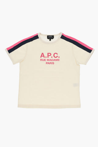Cotton Crew-neck T-shirt with Contrast Side Bands
