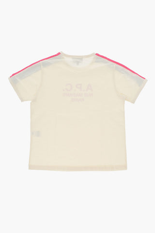 Cotton Crew-neck T-shirt with Contrast Side Bands