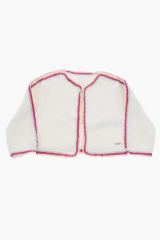 Crochet Cardigan with Metal Logo