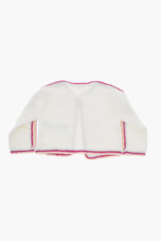 Crochet Cardigan with Metal Logo