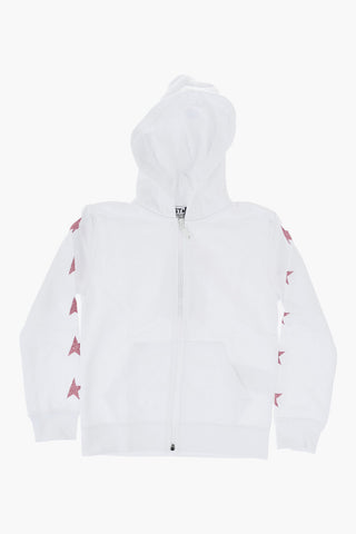 STAR Cotton Hoodie with Glitter Details
