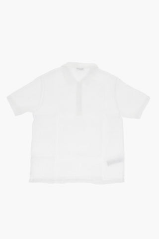 Linen Shirt with Spread Collar