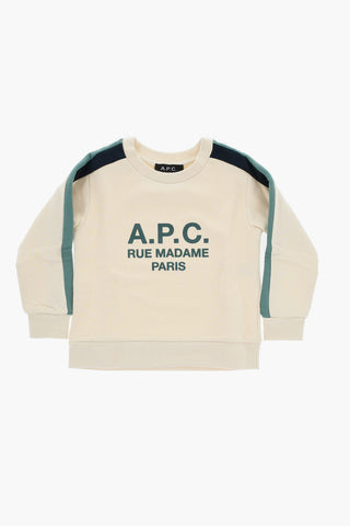 Cotton Crew-neck Sweatshirt with Contrast Side Bands