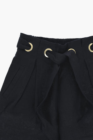 Linen Palazzo Pants with Belt