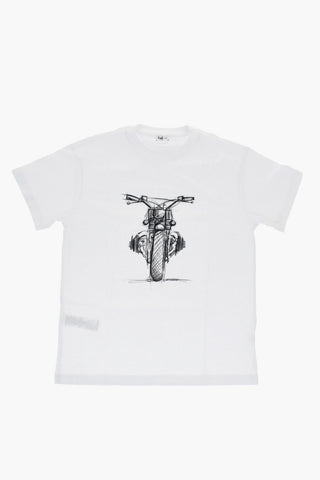 T-shirt Girocollo In Cotone con Stampa Frontale