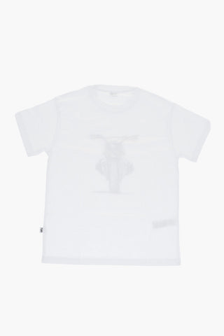 T-shirt Girocollo In Cotone con Stampa Frontale