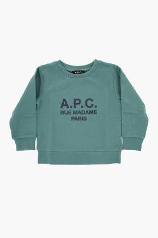 Cotton Crew-neck Sweatshirt with Embossed Logo