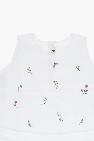 Cotton Blouse with Floral Embroidery