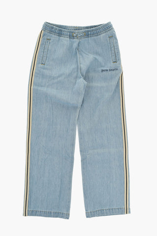 Jeans In Cotone con Piping Laterale