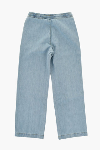Jeans In Cotone con Piping Laterale