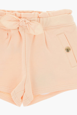Shorts in Felpa con fiocco