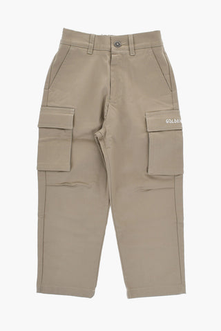Stretch Cotton CARGO Pants with Embroidered Logo