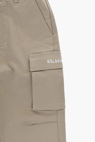Stretch Cotton CARGO Pants with Embroidered Logo