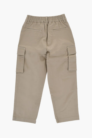 Stretch Cotton CARGO Pants with Embroidered Logo