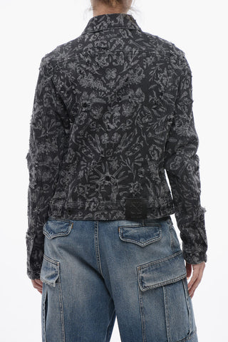Distressed Detailed TATTOO Denim Jacket