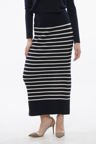 Awning Striped Knitted Pencil Skirt