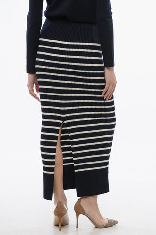 Awning Striped Knitted Pencil Skirt