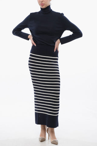 Awning Striped Knitted Pencil Skirt