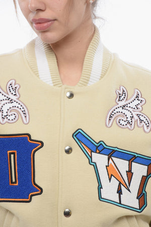 Bomber Imbottito THUNDERBOLT con Maniche in Pelle e Pacth All-Over