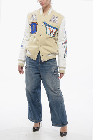 Bomber Imbottito THUNDERBOLT con Maniche in Pelle e Pacth All-Over