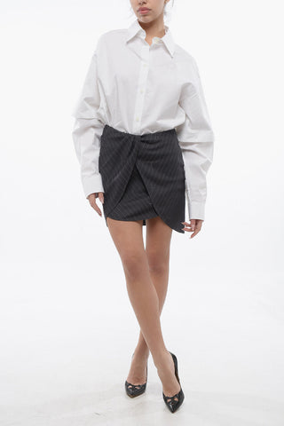 Pinstriped Miniskirt TWIST with Double Layer