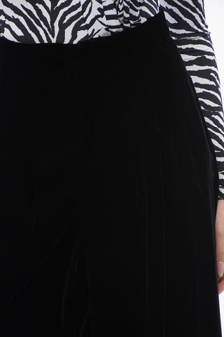 Velour Gaucho Pants with Hidden Closure