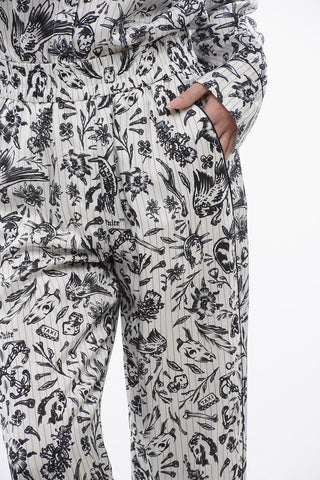 Pantaloni Palazzo TATTOO PAJAMA in Satin Stampato