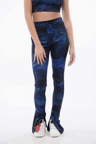 Printed Leggings With Side Slits