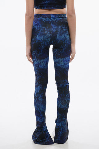 Bedruckte Leggings Mit Seitenschlitzen