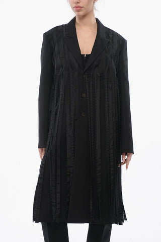 Wool-Blend Coat MANTEAU with Fringes