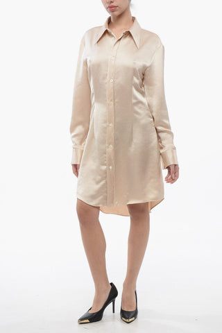 MM6 Slim Fit Satin Shirt Dress