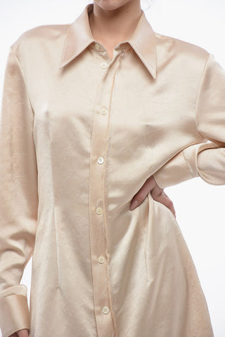 MM6 Slim Fit Satin Shirt Dress
