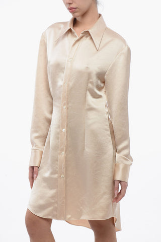 MM6 Slim Fit Satin Shirt Dress