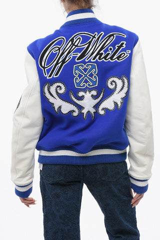 Bomber Imbottito ROYAL con Maniche in Pelle e Pacth All-Over