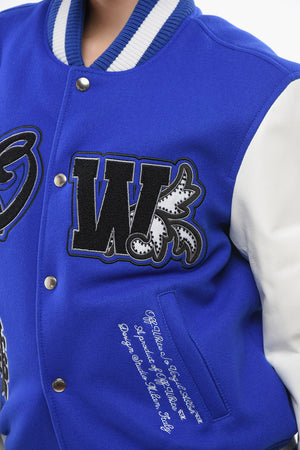 Bomber Imbottito ROYAL con Maniche in Pelle e Pacth All-Over