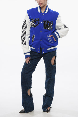 Bomber Imbottito ROYAL con Maniche in Pelle e Pacth All-Over