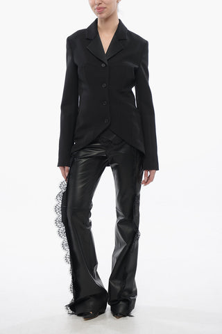 Virgin Wool Tuxedo Blazer with Satin Lapel