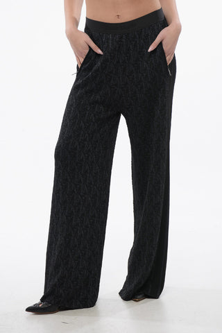 Pantaloni in Lurex Monogram con Elastico in Vita