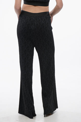 Pantaloni in Lurex Monogram con Elastico in Vita