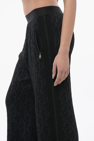 Pantaloni in Lurex Monogram con Elastico in Vita