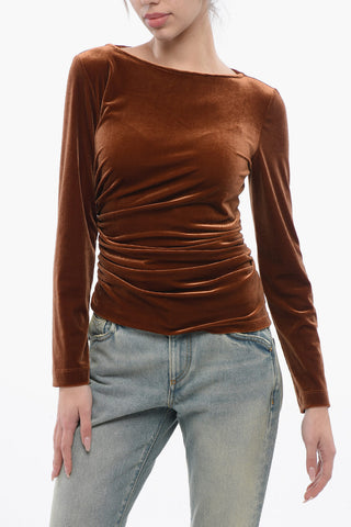 Velour Draped Top