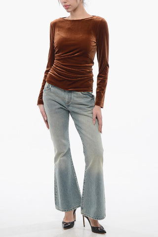 Velour Draped Top