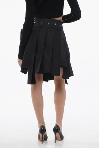Pleated Mini Skirt ASYM with Maxi Buckle