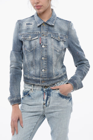 데님 크롭 재킷 HOLLYWOOD 올오버 스터드