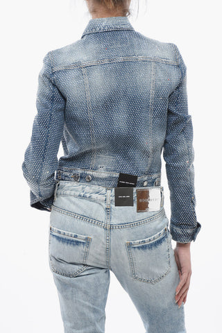 데님 크롭 재킷 HOLLYWOOD 올오버 스터드