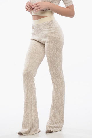 Pantaloni In Jacquard Monogram Con Banda Logata